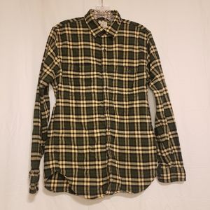 J. Crew Small Green Flannel